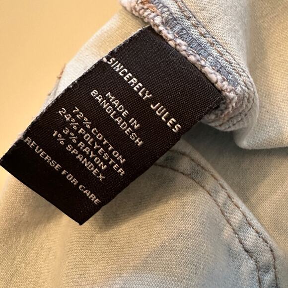 SINCERELY JULES | Boho Denim Y2K 90s Fringe Asymmetrical Skirt Size Small 5 /27 - Picture 13 of 14